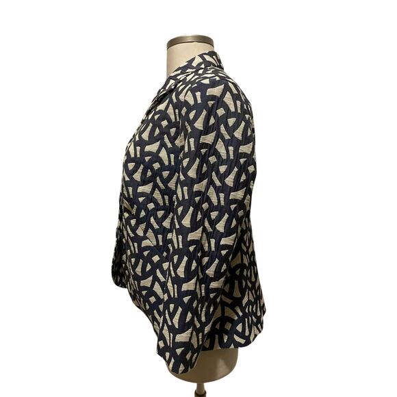 Lafayette Size 16 Navy‎ Print Jacket - Picture 2 of 3